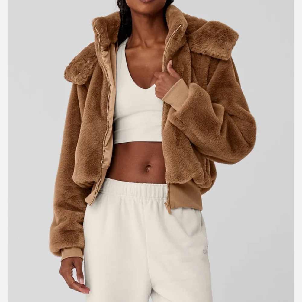 Faux Fur Foxy Jacket - Toasted Almond - Toasted Almond / L